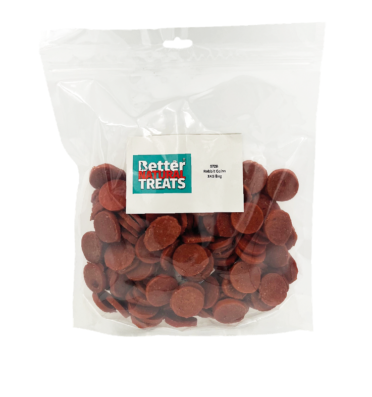 Better Natural Treats Rabbit Coins Dog Treats 1kg