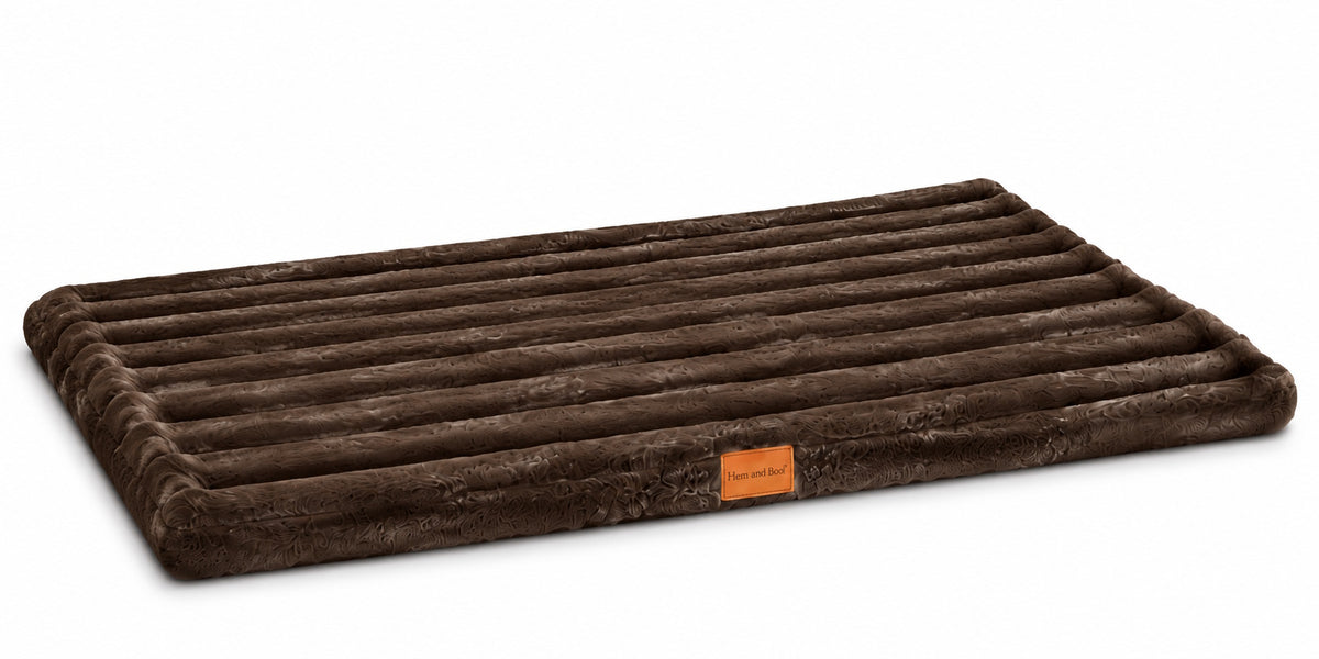 Hem & Boo Superplush Dog Mat Brown L 105 x 70 x 4cm