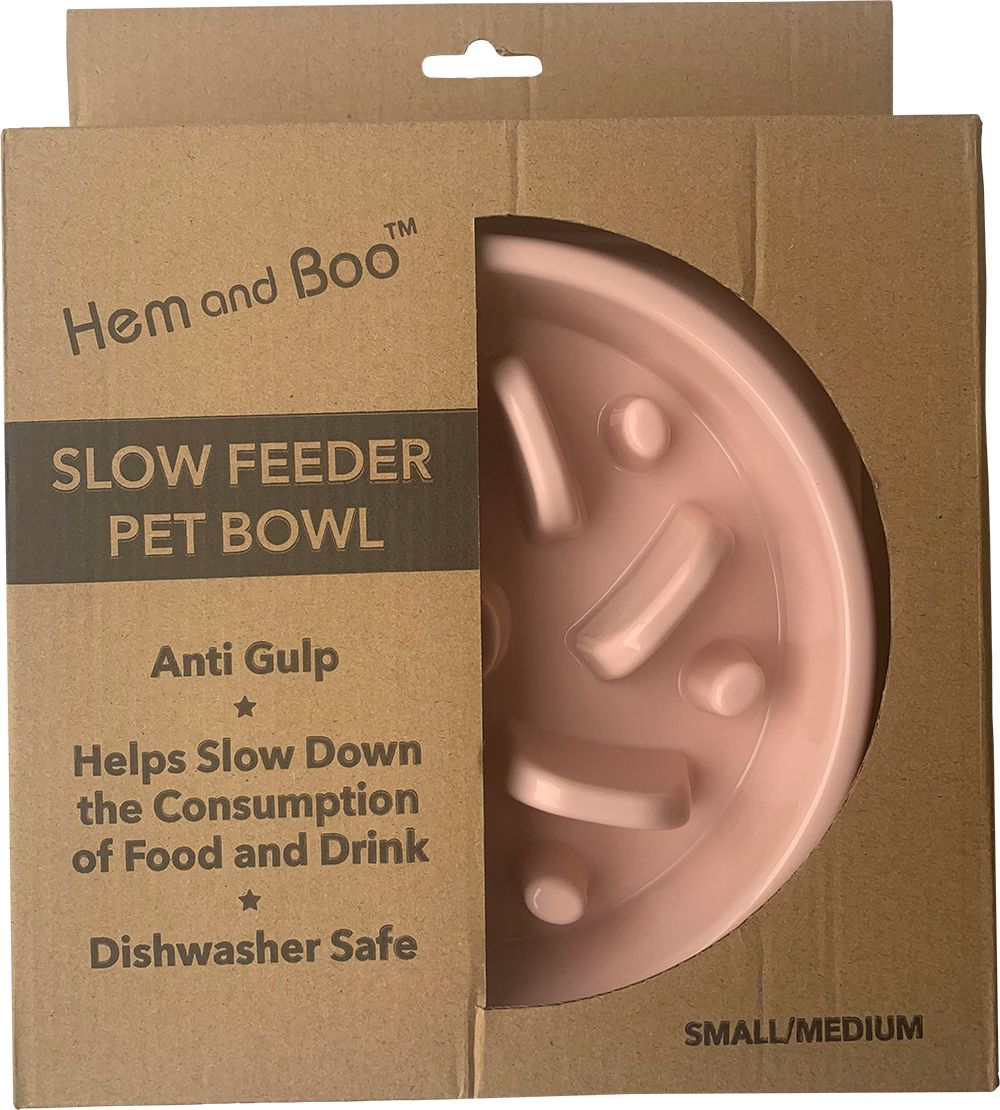 Hem & Boo Anti Gulp Slow Feeder Bowl Small/Medium Assorted Colours
