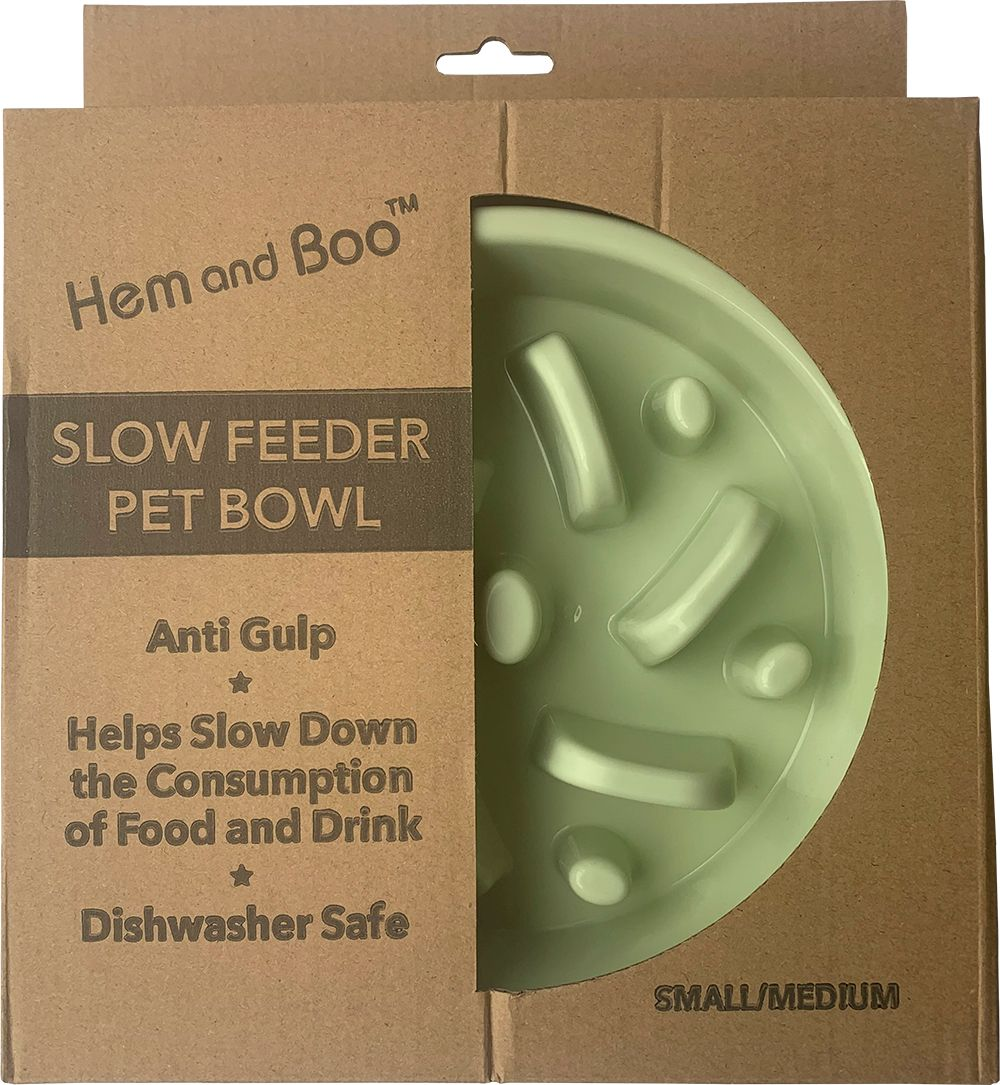 Hem & Boo Anti Gulp Slow Feeder Bowl Small/Medium Assorted Colours