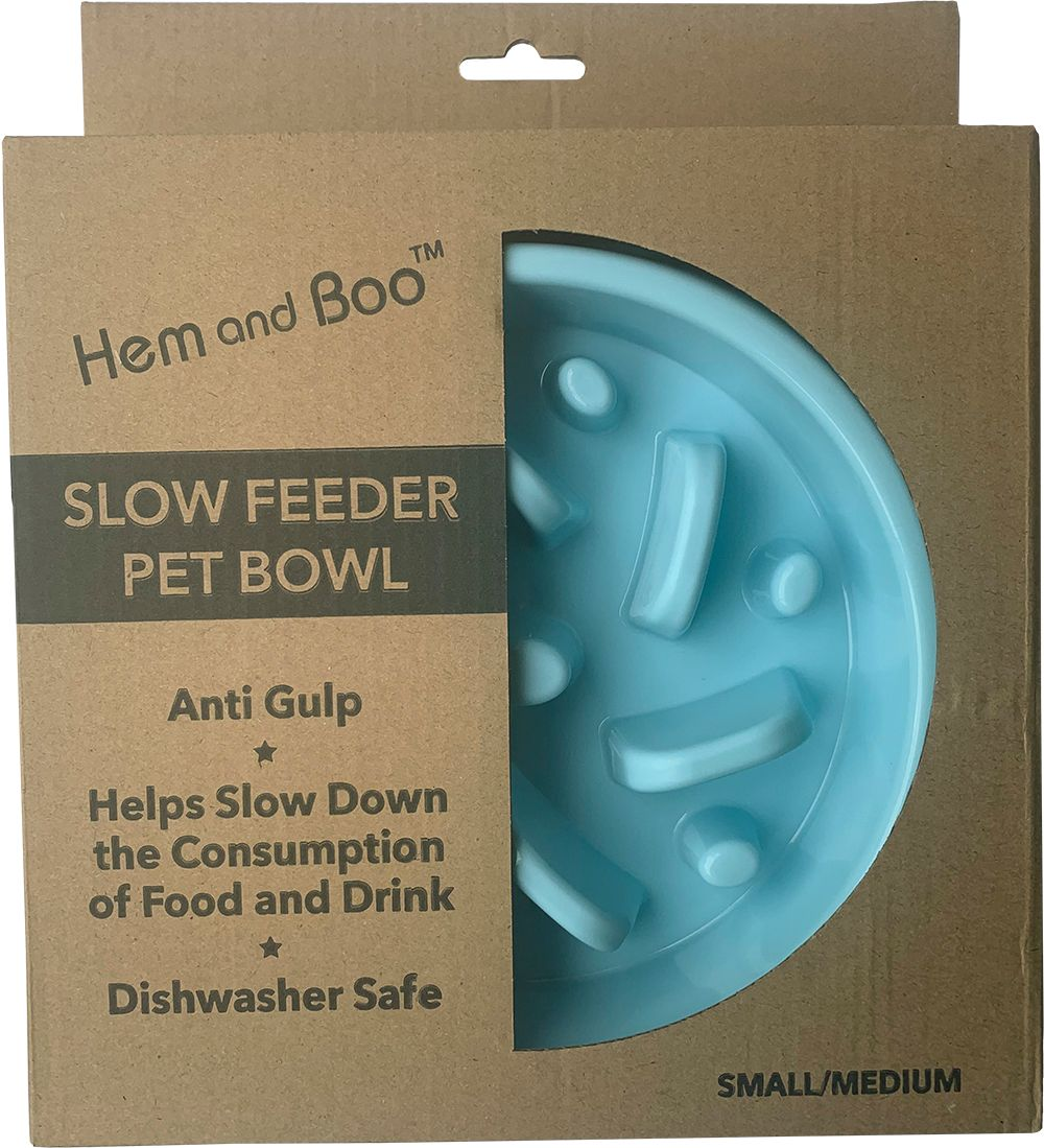 Hem & Boo Anti Gulp Slow Feeder Bowl Small/Medium Assorted Colours