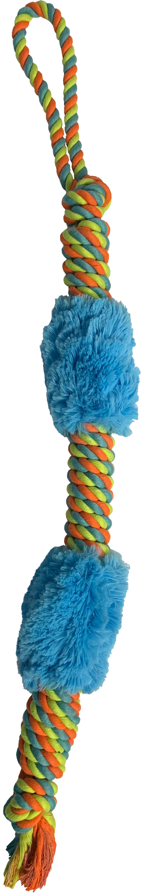 Hem & Boo Rope Rug Toy With Fur 76 x 7 x 4cm Assorted Colours