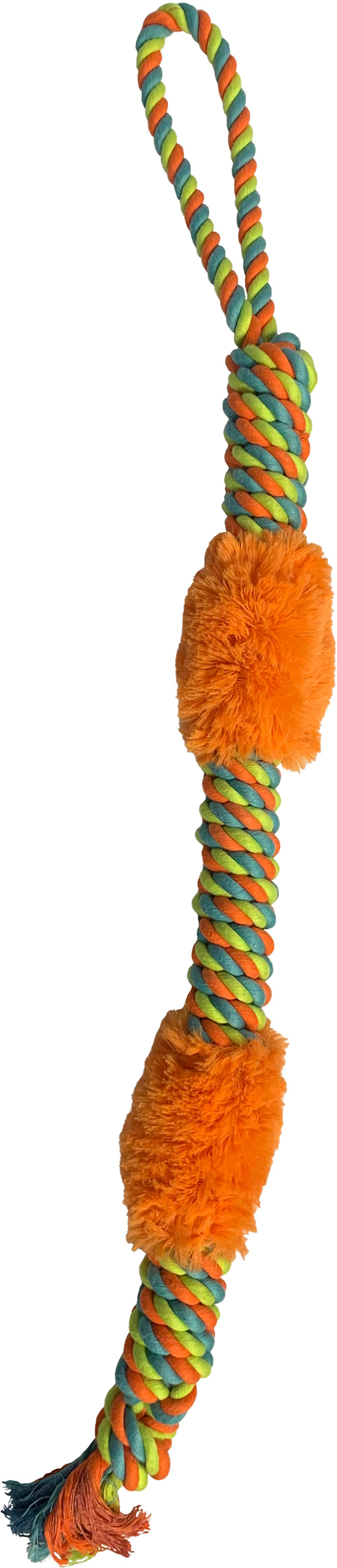 Hem & Boo Rope Rug Toy With Fur 76 x 7 x 4cm Assorted Colours