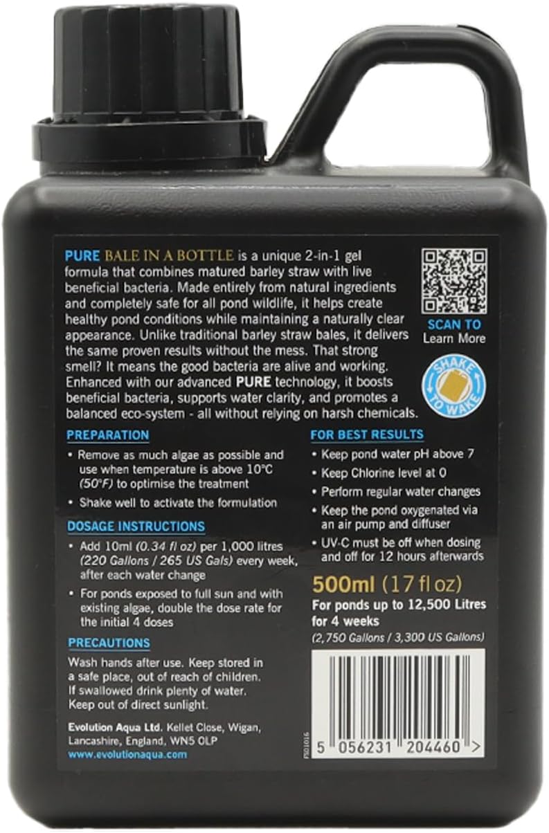 Evolution Aqua Pure Bale In A Bottle Barley Straw For Ponds With Beneficial Bacteria 500ml