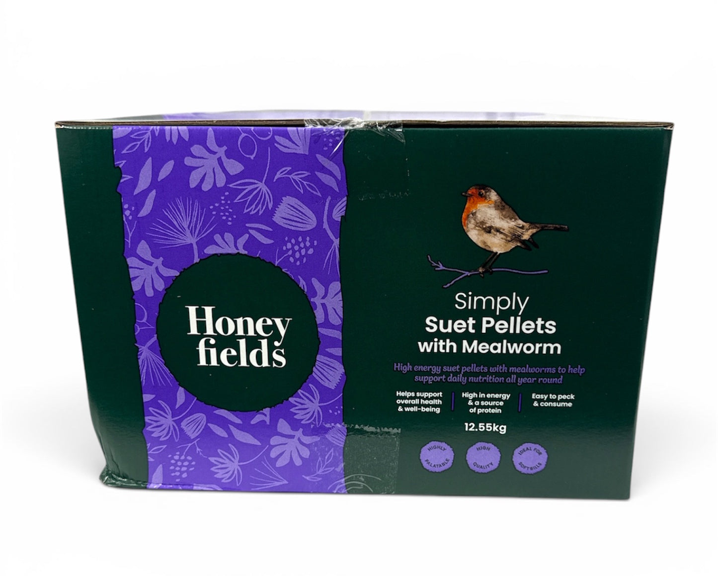 Honeyfields Wild Garden Bird Suet Pellets Bulk Mealworm Flavour 12.55kg