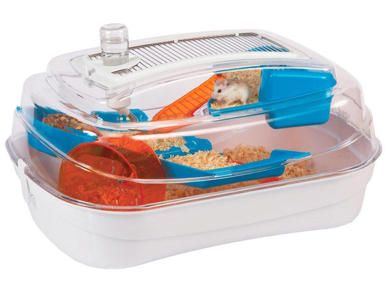 Abode White Blue & Orange Hamster Cage
