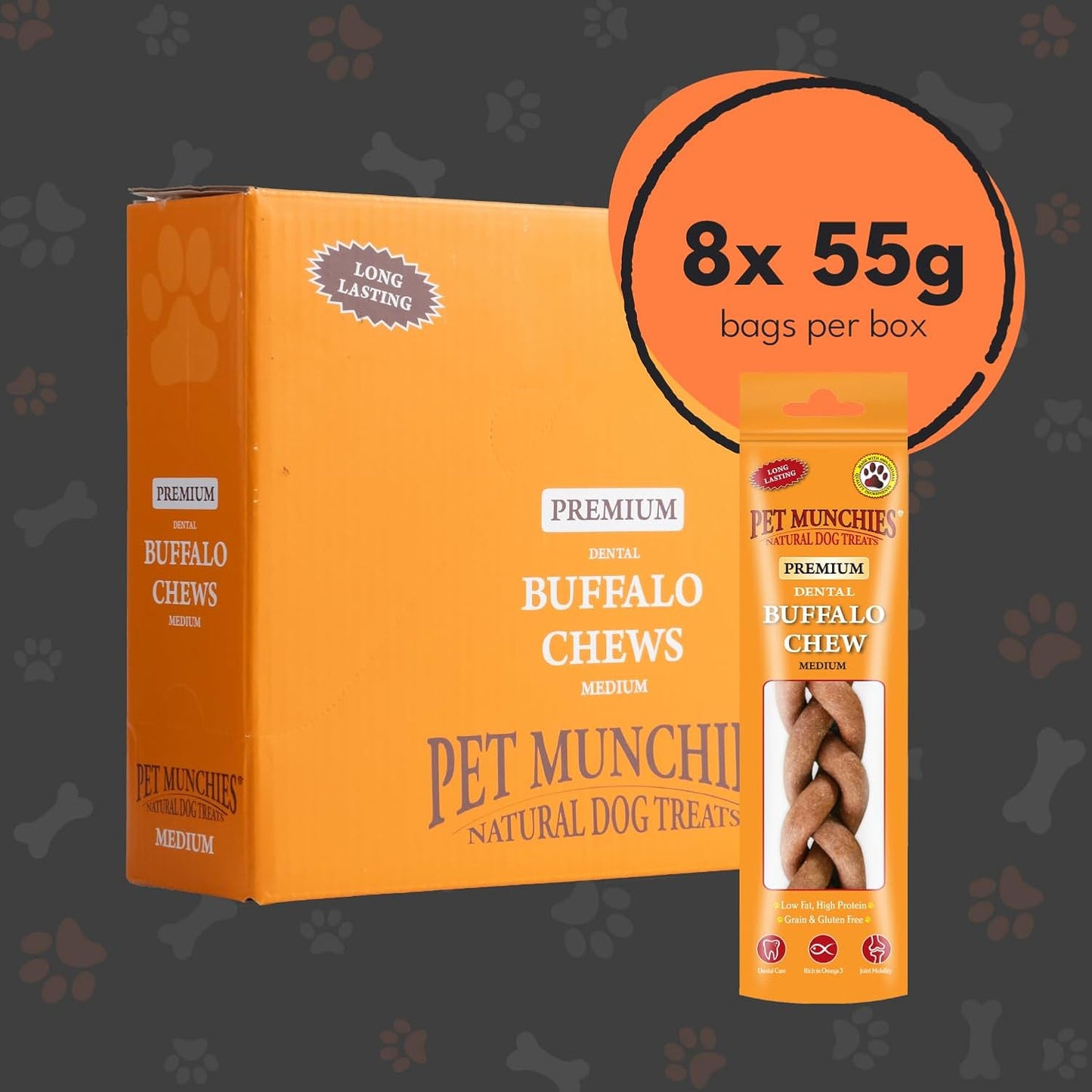 Pet Munchies Buffalo Chew Medium 55g