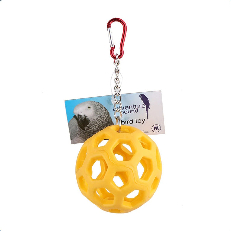 Sky Pets Medium Rubber Ball Parrot Toy With Bell
