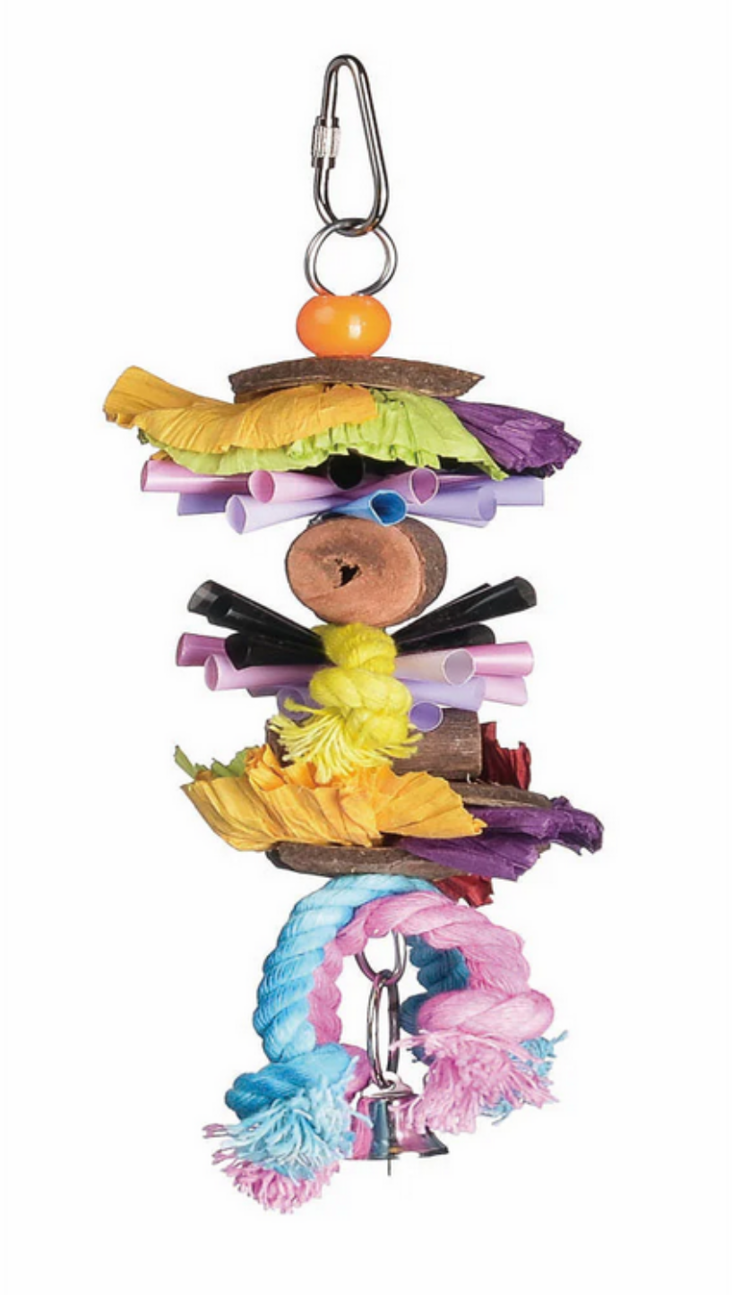 Party Time Straw & Rope Bird Toy