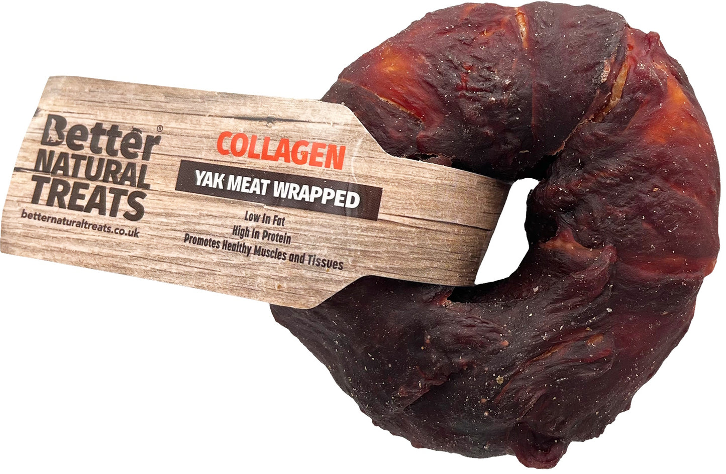 Better Natural Treats Yak Meat Wrapped Collagen Donut Dog Chew 7cm