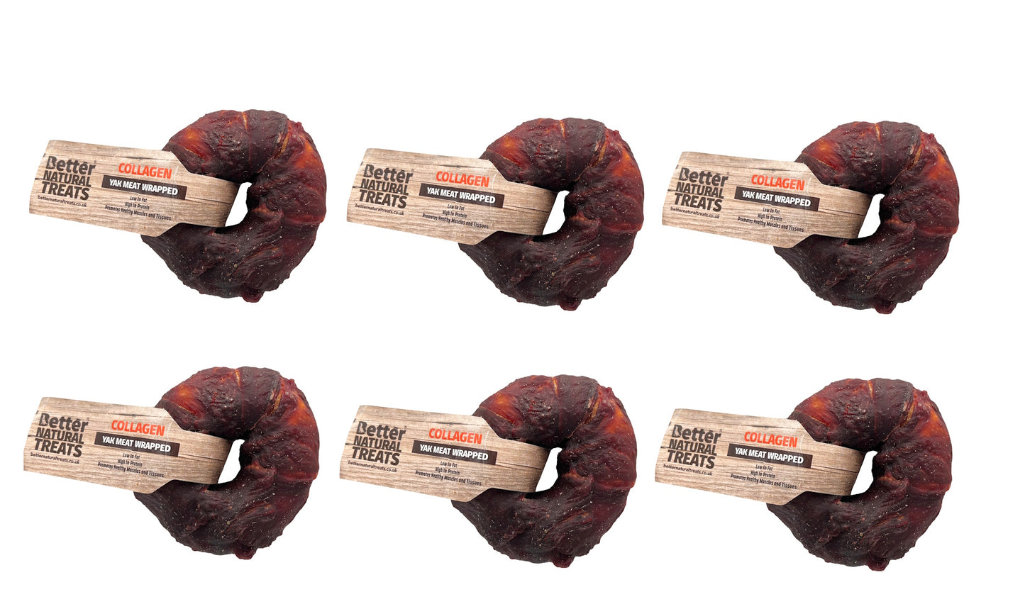 Better Natural Treats Yak Meat Wrapped Collagen Donut Dog Chew 7cm