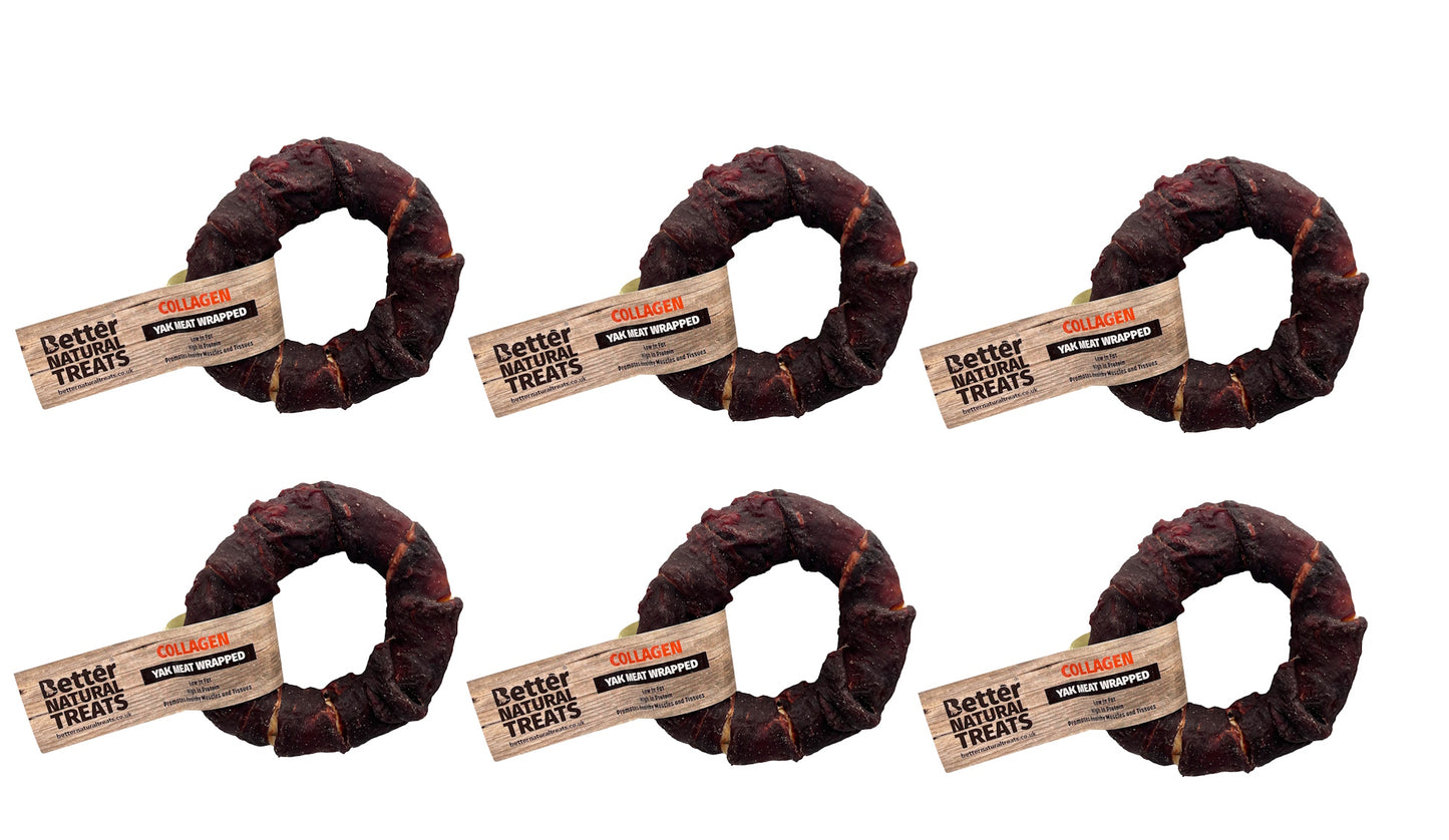 Better Natural Treats Yak Meat Wrapped Collagen Donut Dog Chew 11cm