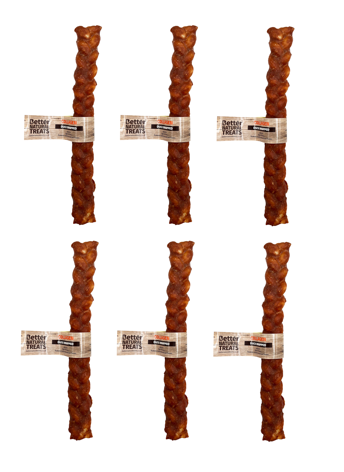 Better Natural Treats Duck Flavoured 12 Inch Plaited Puffed Collagen Dog Chew