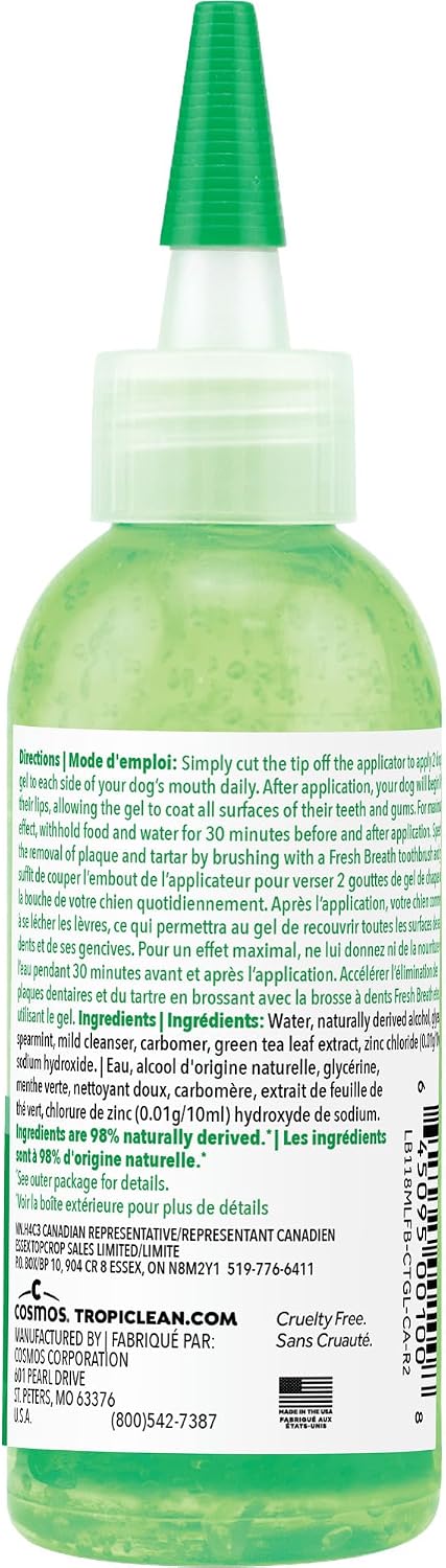 Tropiclean Fresh Breath Clean Teeth Oral Care Gel 118ml