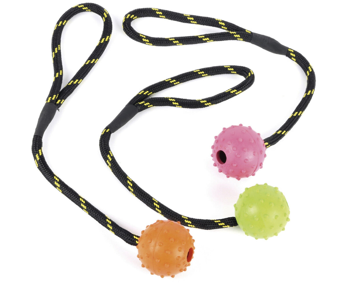 Tough Toys Studded Ball On Rope 2"