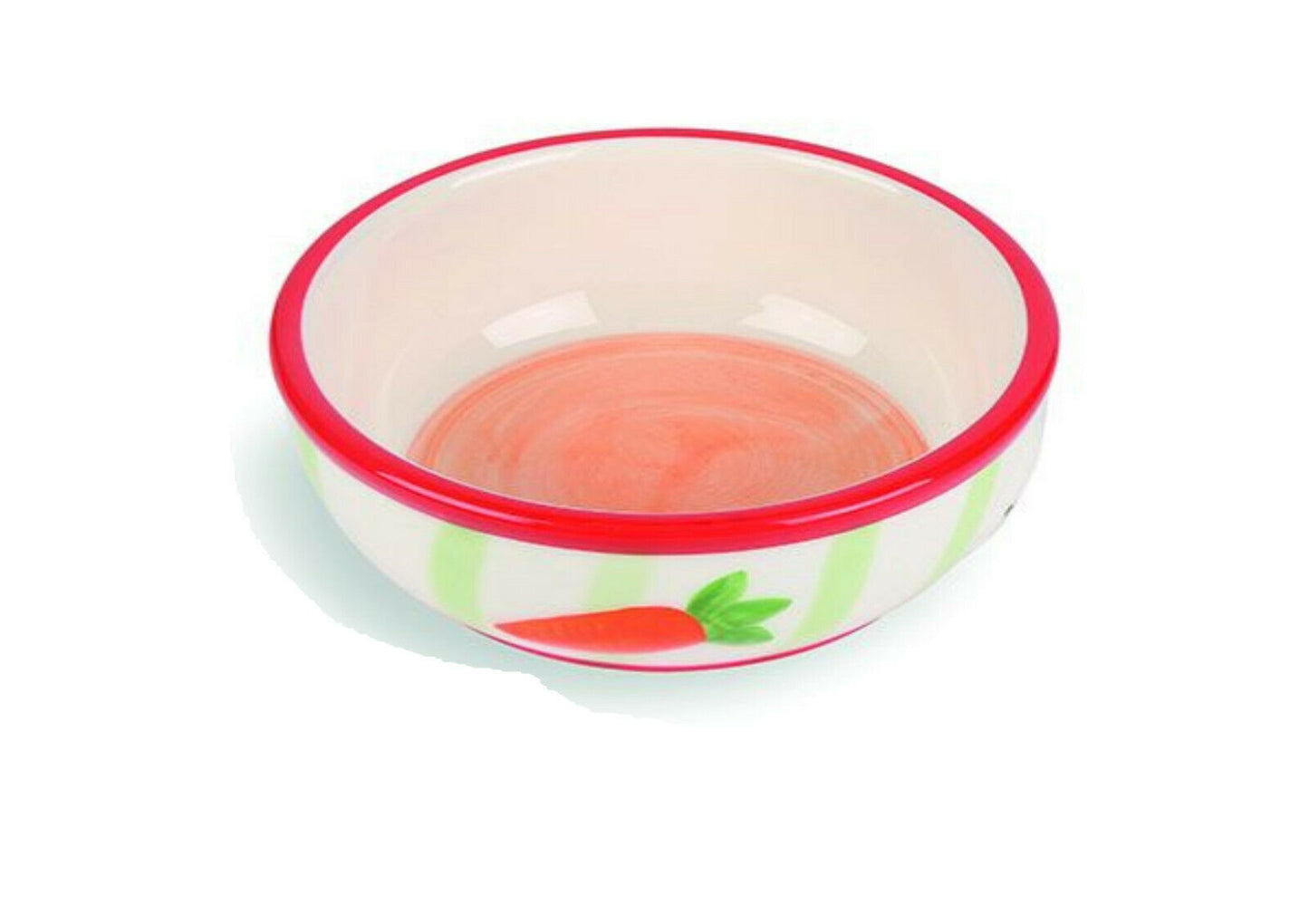 Pet Platter Carrot & Stripe Ceramic Rabbit Bowl