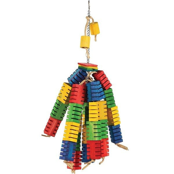 The Bird House Groovy Coloured Wooden Blocks Medium Bird Toy