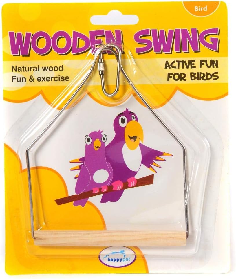 The Bird House Small Wooden Bird Swing