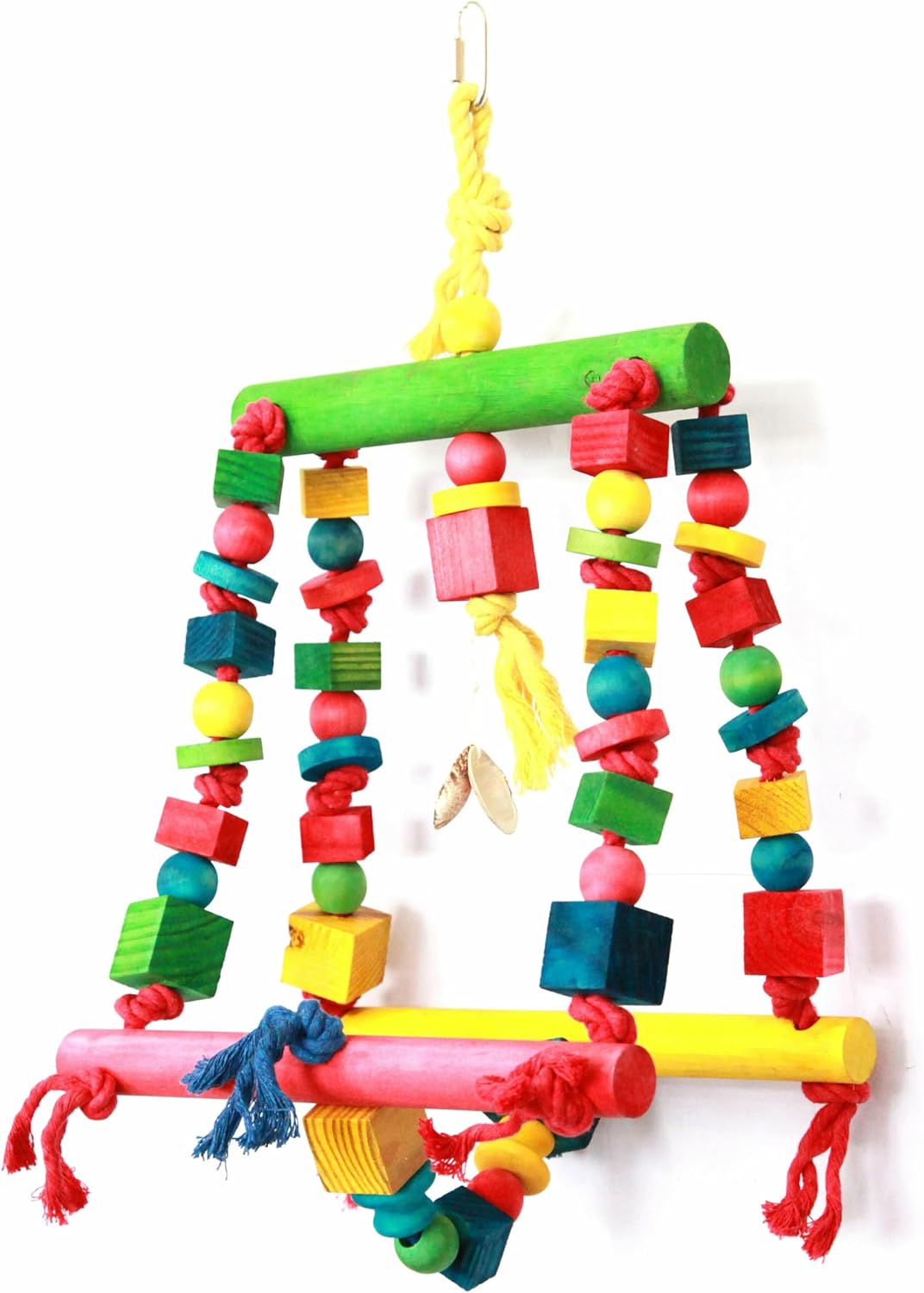 The Bird House Double Swing Wood & Rope Parrot Toy