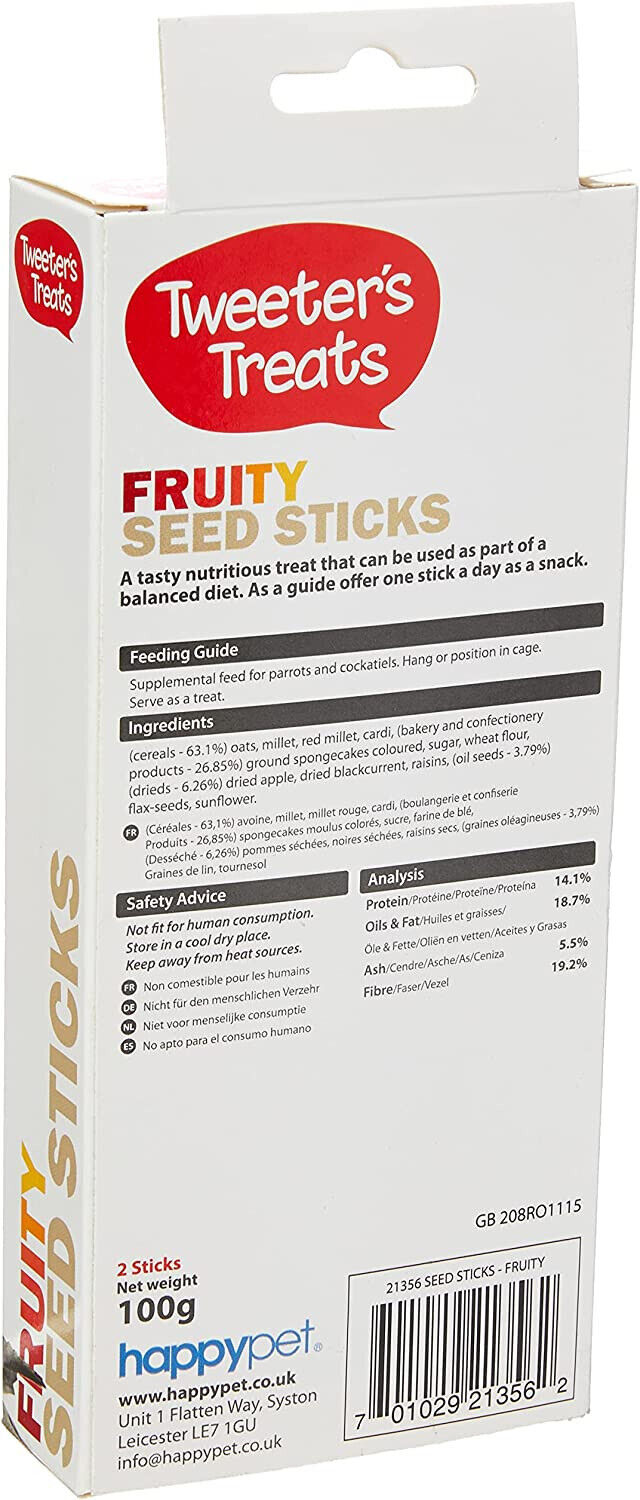 Tweeter's Parrot Seed Treat Sticks Fruity 2 Sticks 100g