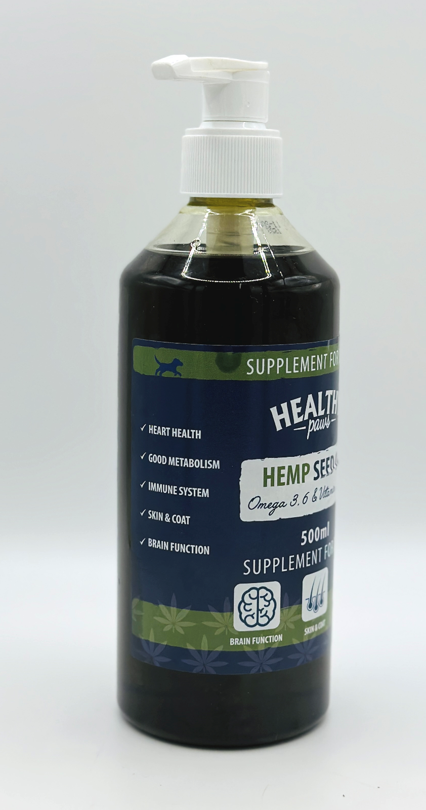 Healthy Paws Hemp Seed Oil With Omega 3 & 6 500ml