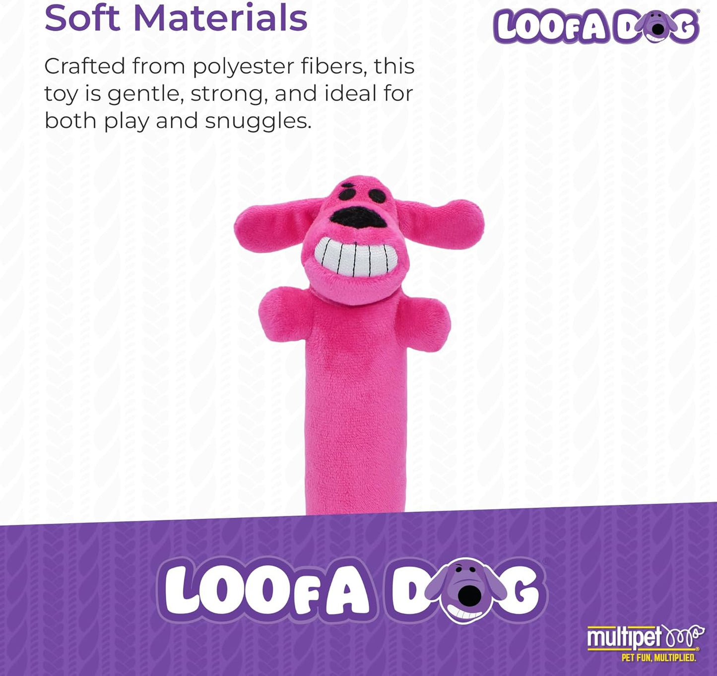 Happypet Loofa Dog Soft Plush Dog Toy 12" Assorted Colours