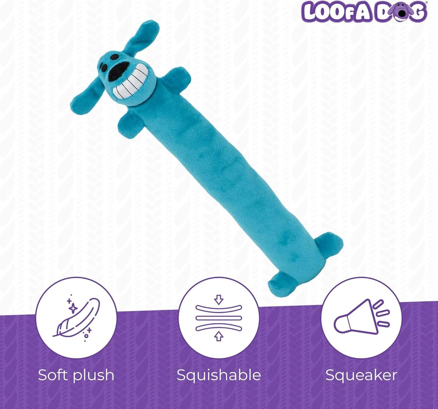 Happypet Loofa Dog Soft Plush Dog Toy 12" Assorted Colours