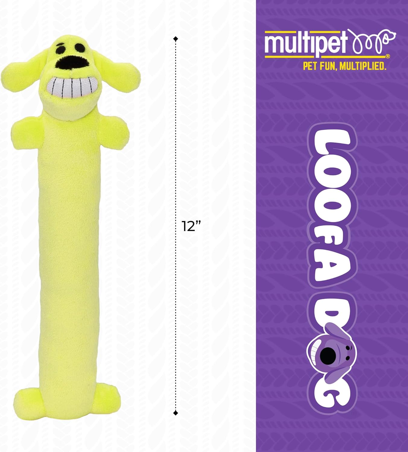 Happypet Loofa Dog Soft Plush Dog Toy 12" Assorted Colours