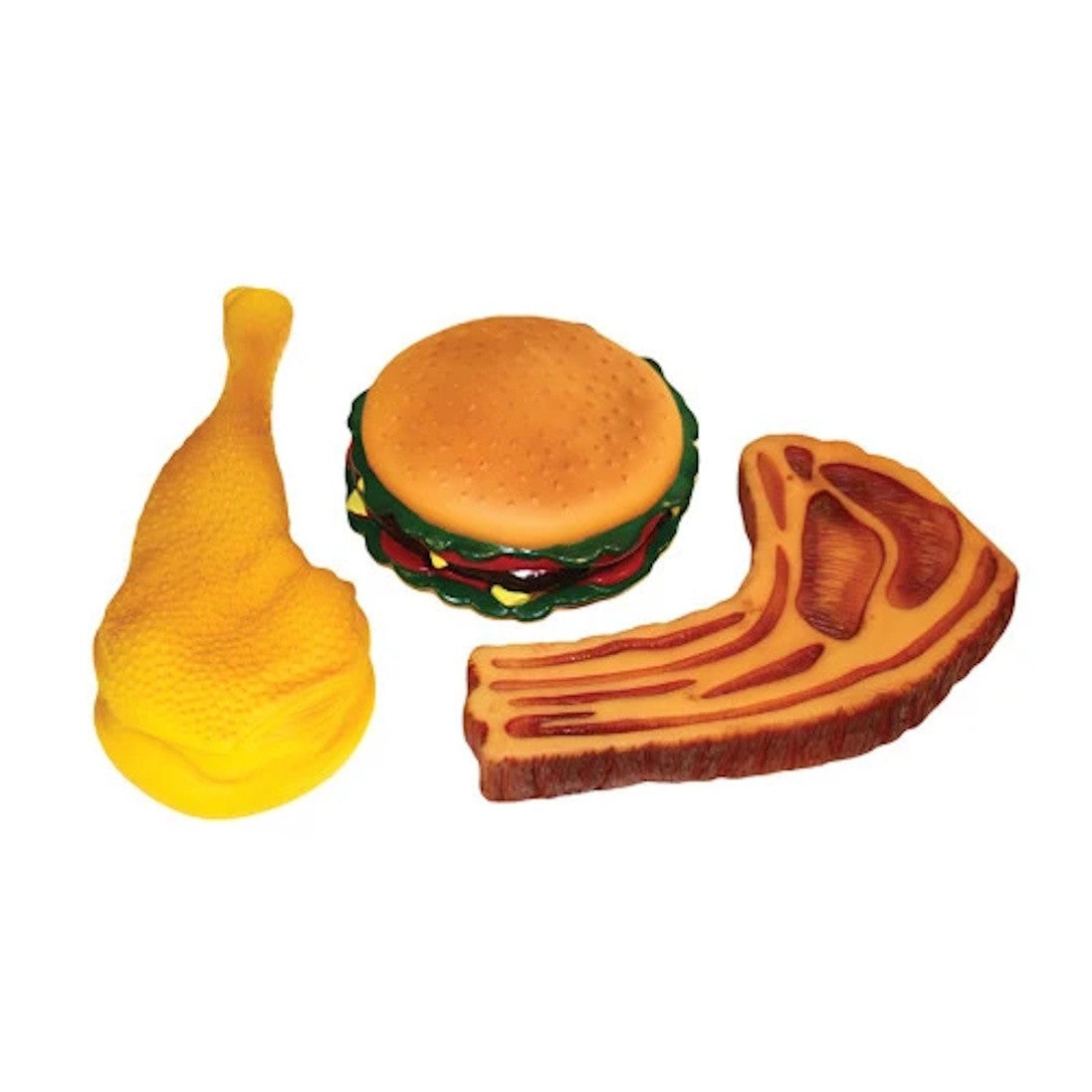 Happypet Vinyl Food Mix Squeaky Dog Toys Pack Of 3