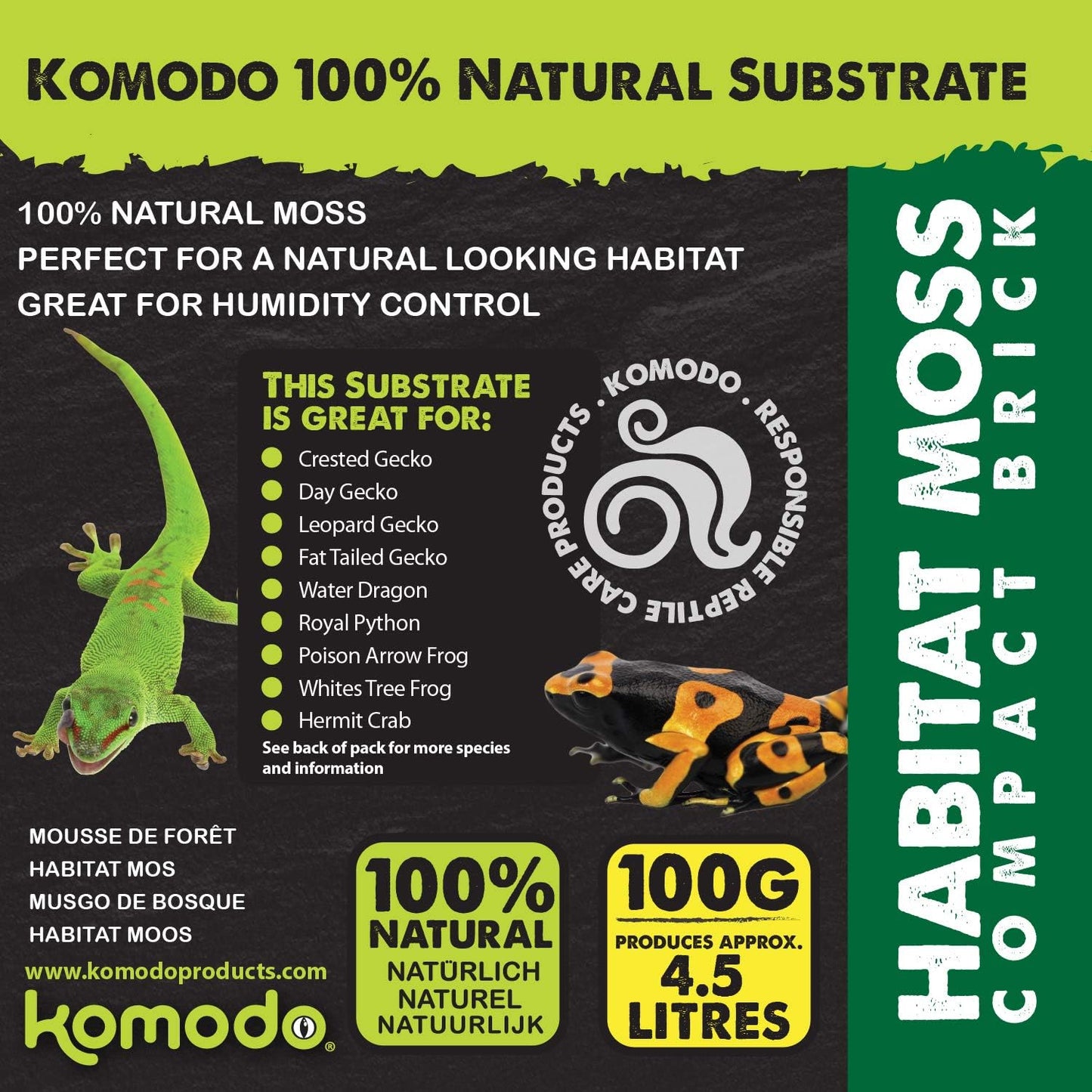 Komodo Habitat Moss Compact Brick 4.5ltr