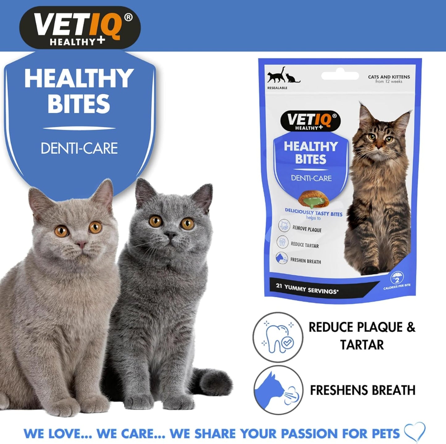VetIQ Healthy Bites Breath & Dental For Cats & Kittens 65g