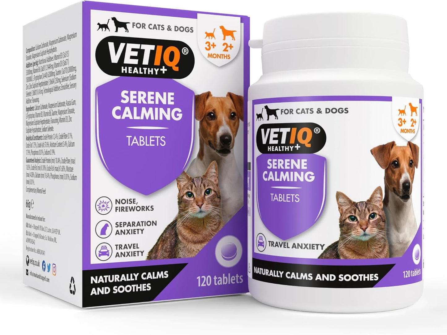 VetIQ Serene-um Calming Tablets 120 Tablets 1-20kg