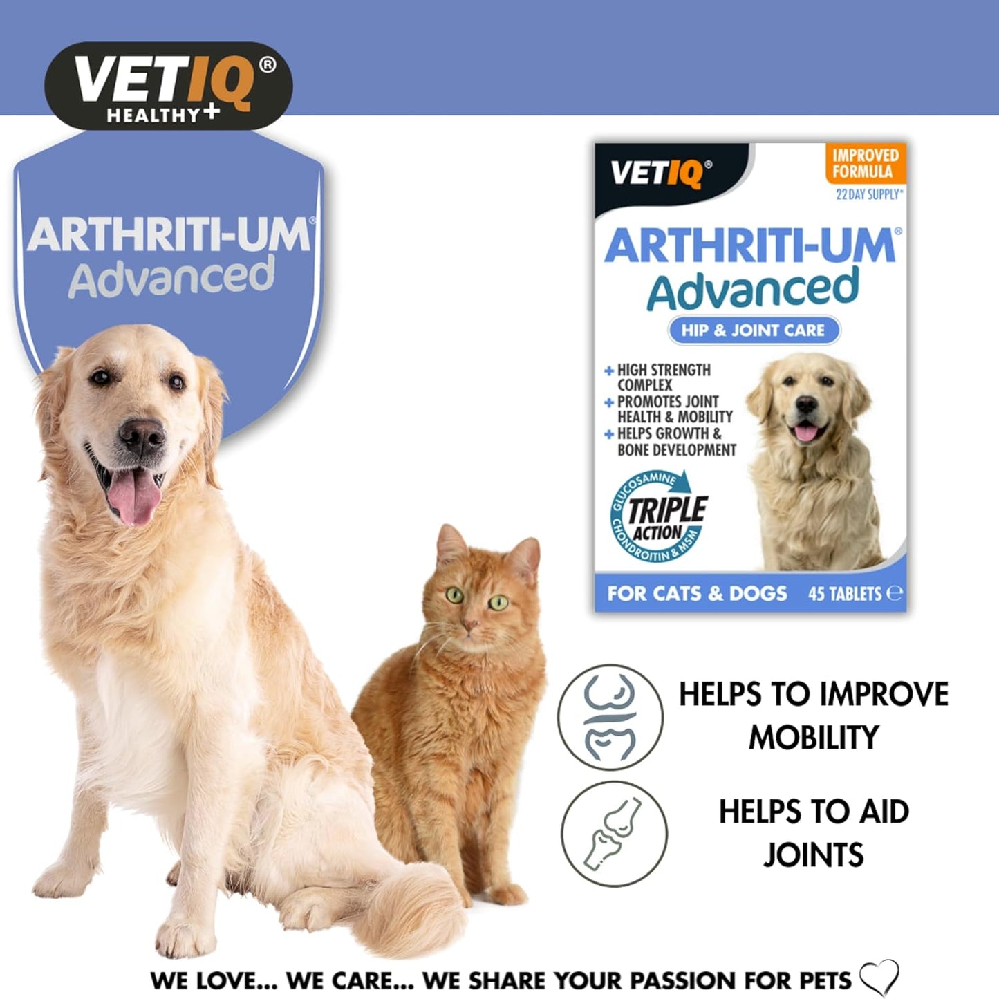 VetIQ Arthriti-UM Advanced Hip & Joint Care 45 Tablets
