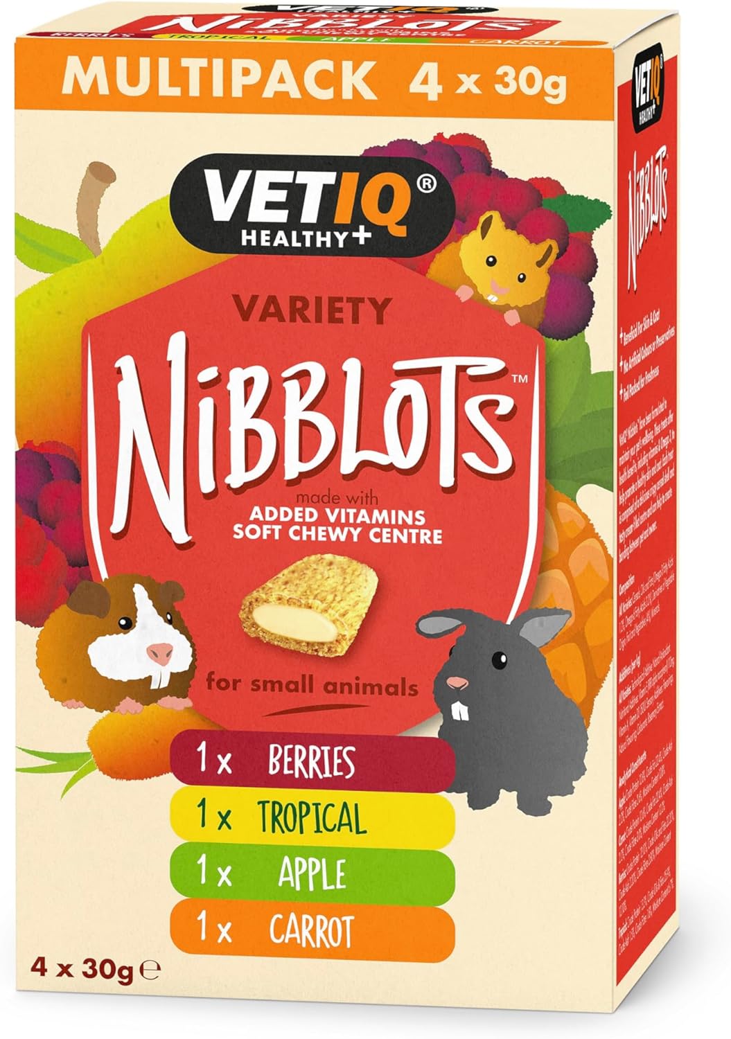 Vetiq Nibblots Small Animal Variety Pack, 4 x 30g Display Box