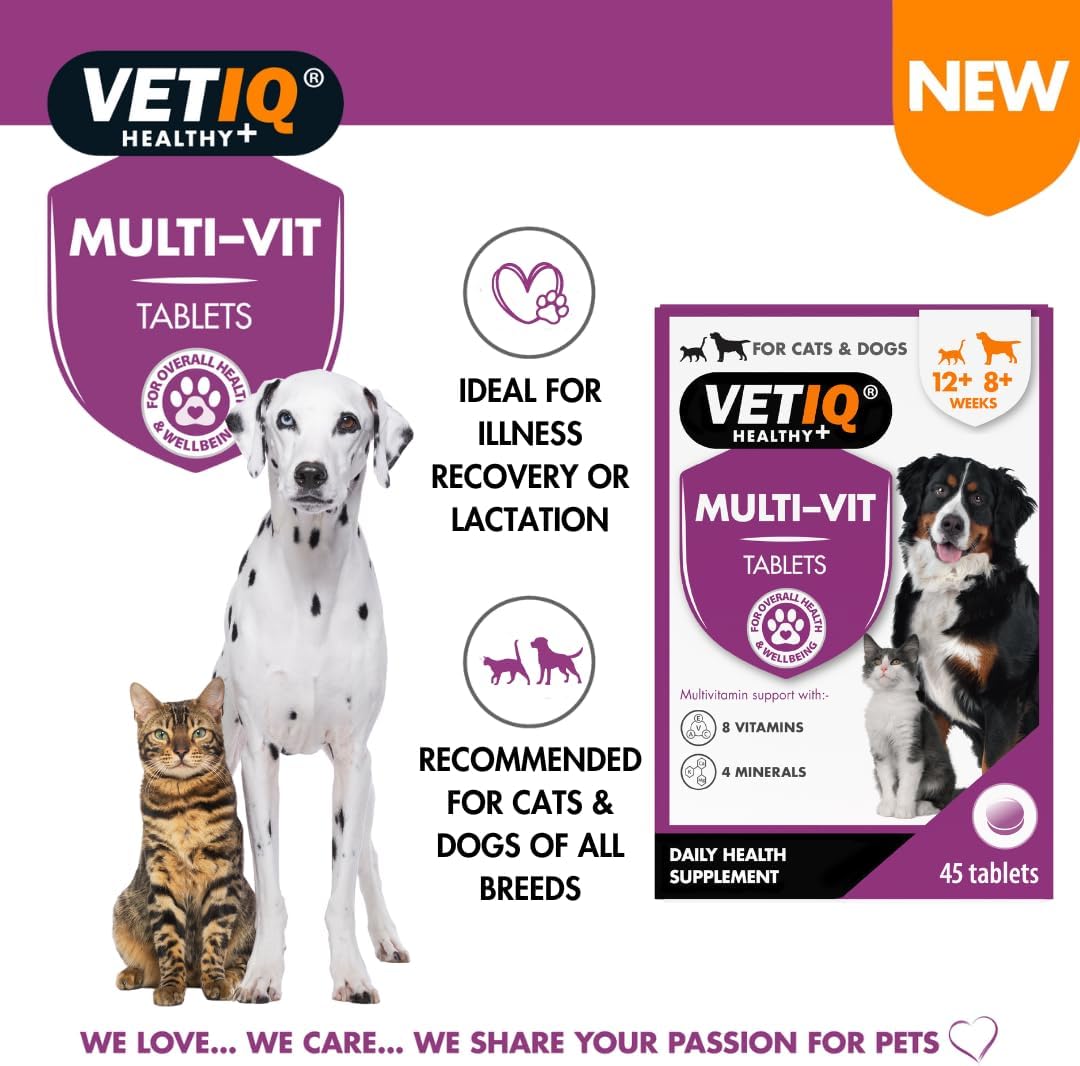 Vetiq Multi-Vit Tablets For Cats & Dogs 45 Tablets