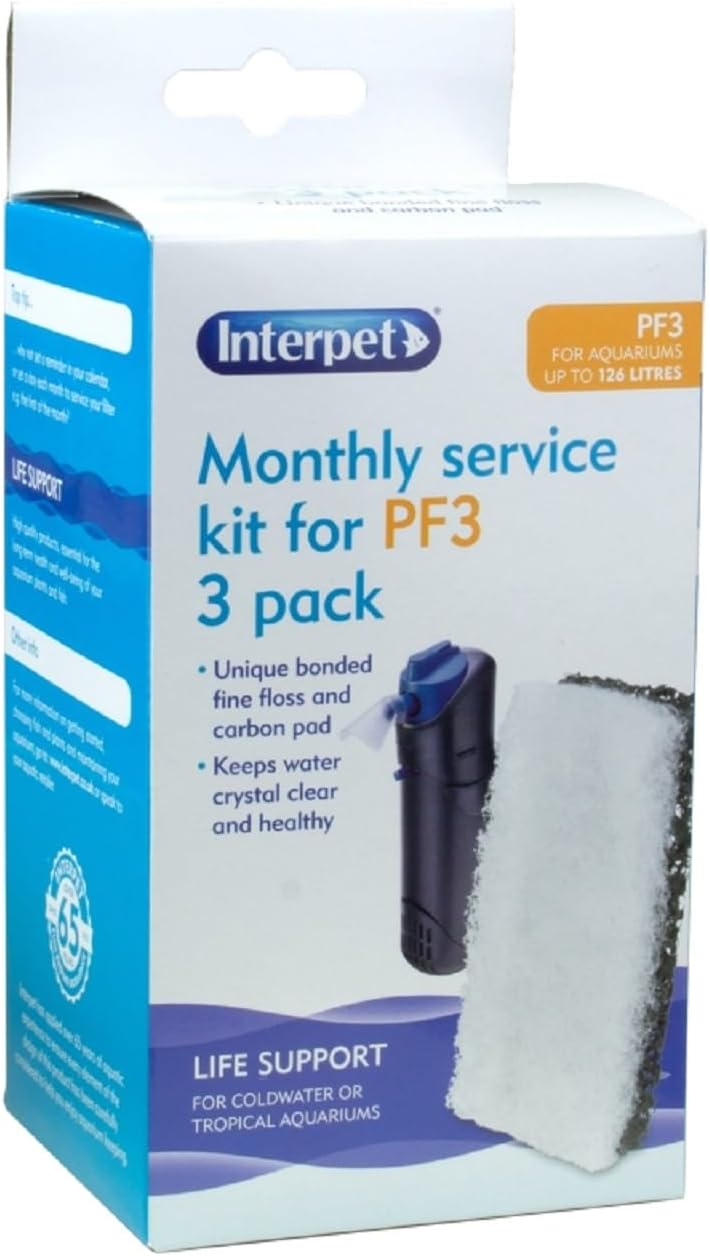 Interpet Pf 3 Service Kit Bonded Carbon & Sponge 3pcs