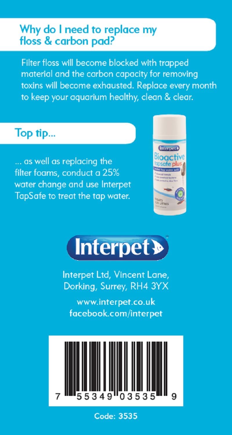 Interpet Pf 3 Service Kit Bonded Carbon & Sponge 3pcs