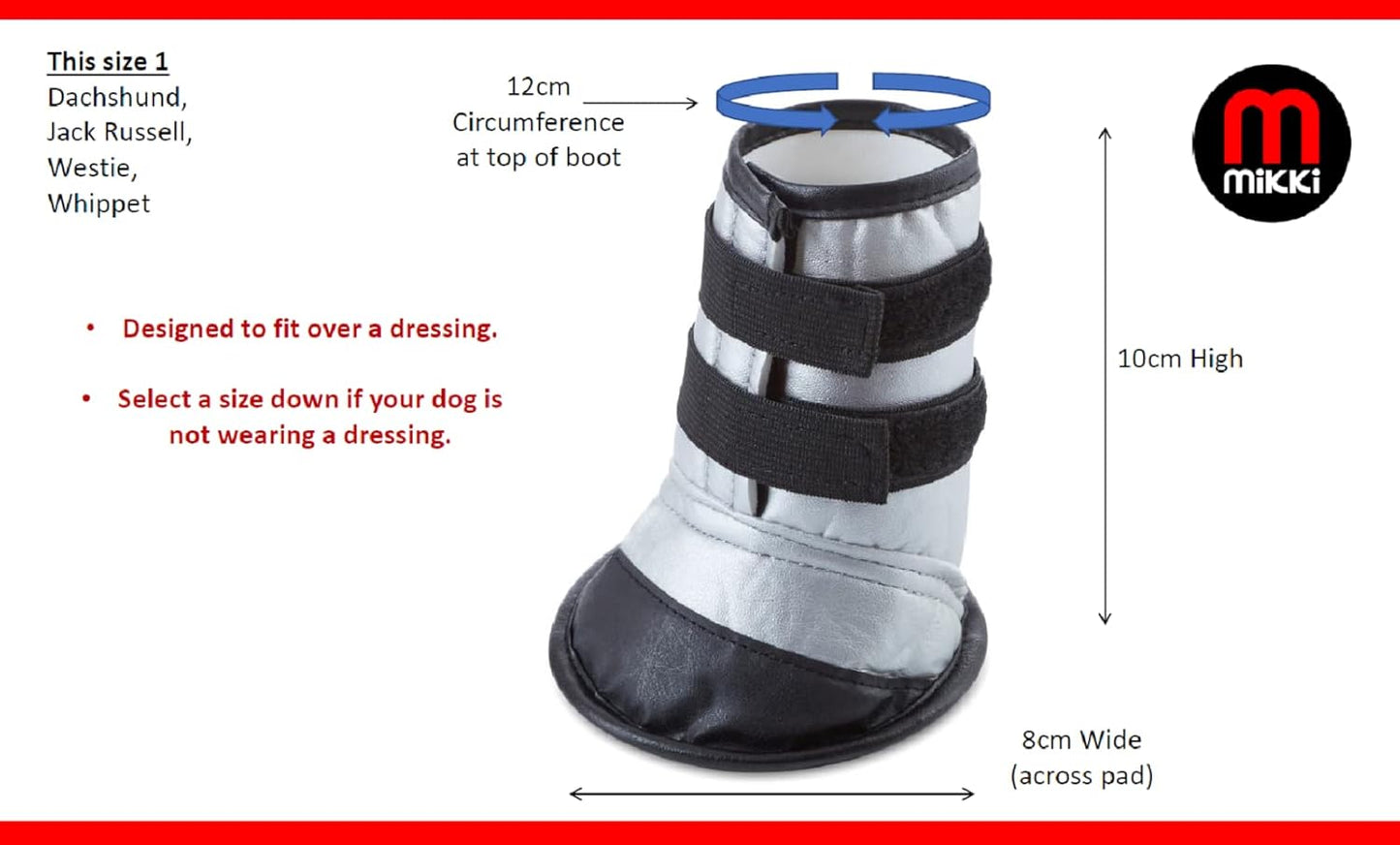Mikki Dog Boot Size 1
