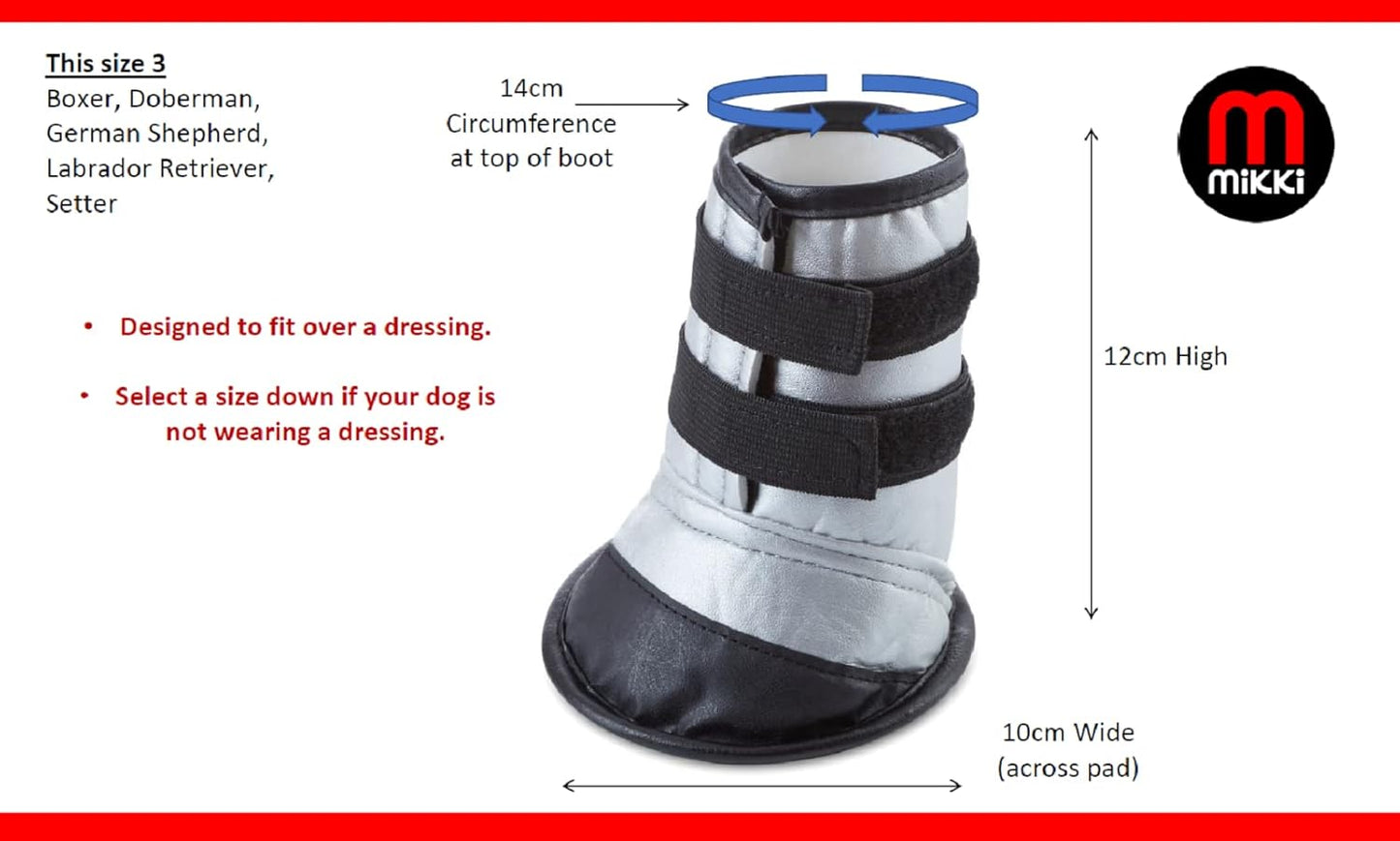 Mikki Dog Boot Size 3