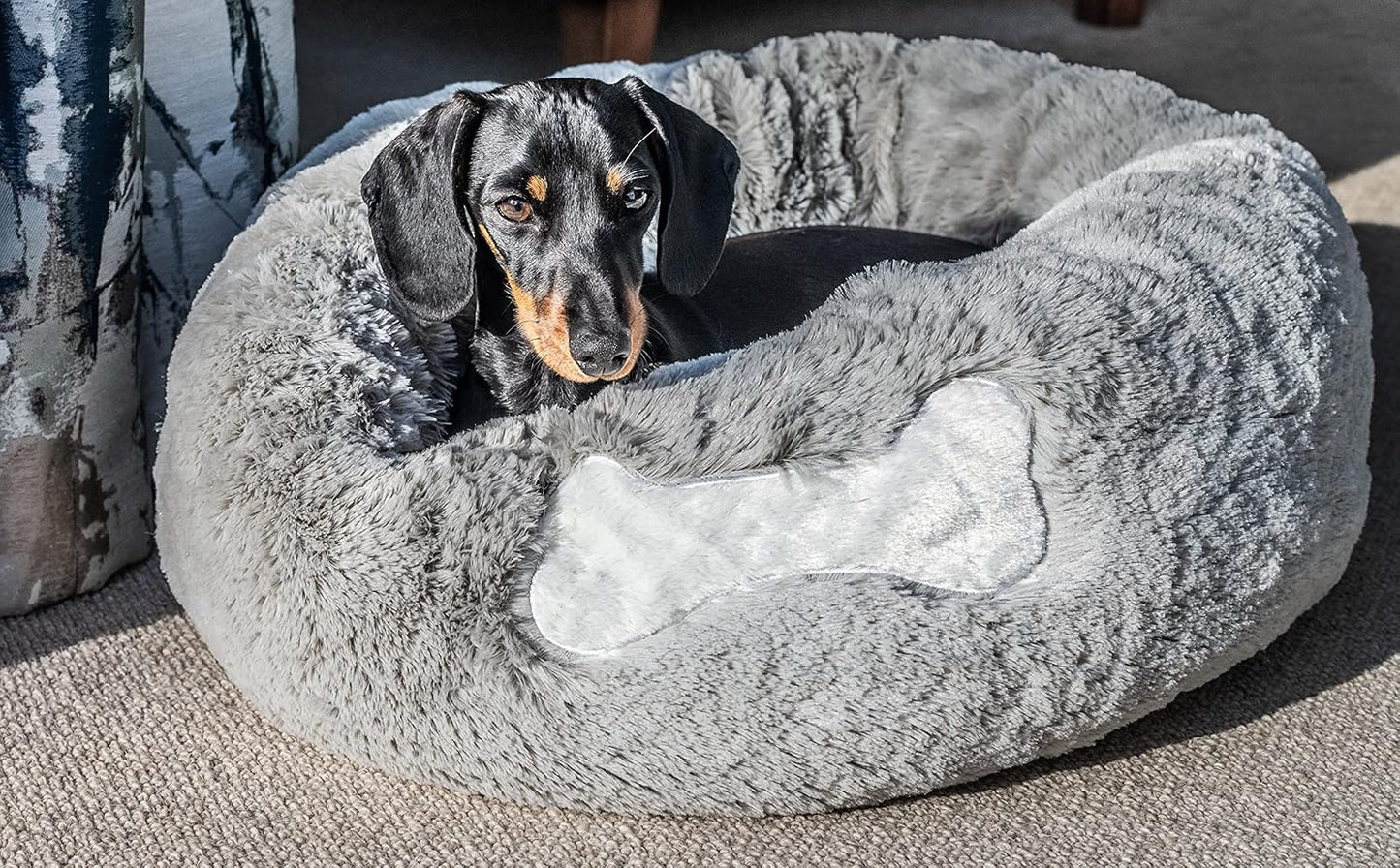 Mikki Calming Donut Bed Grey Small