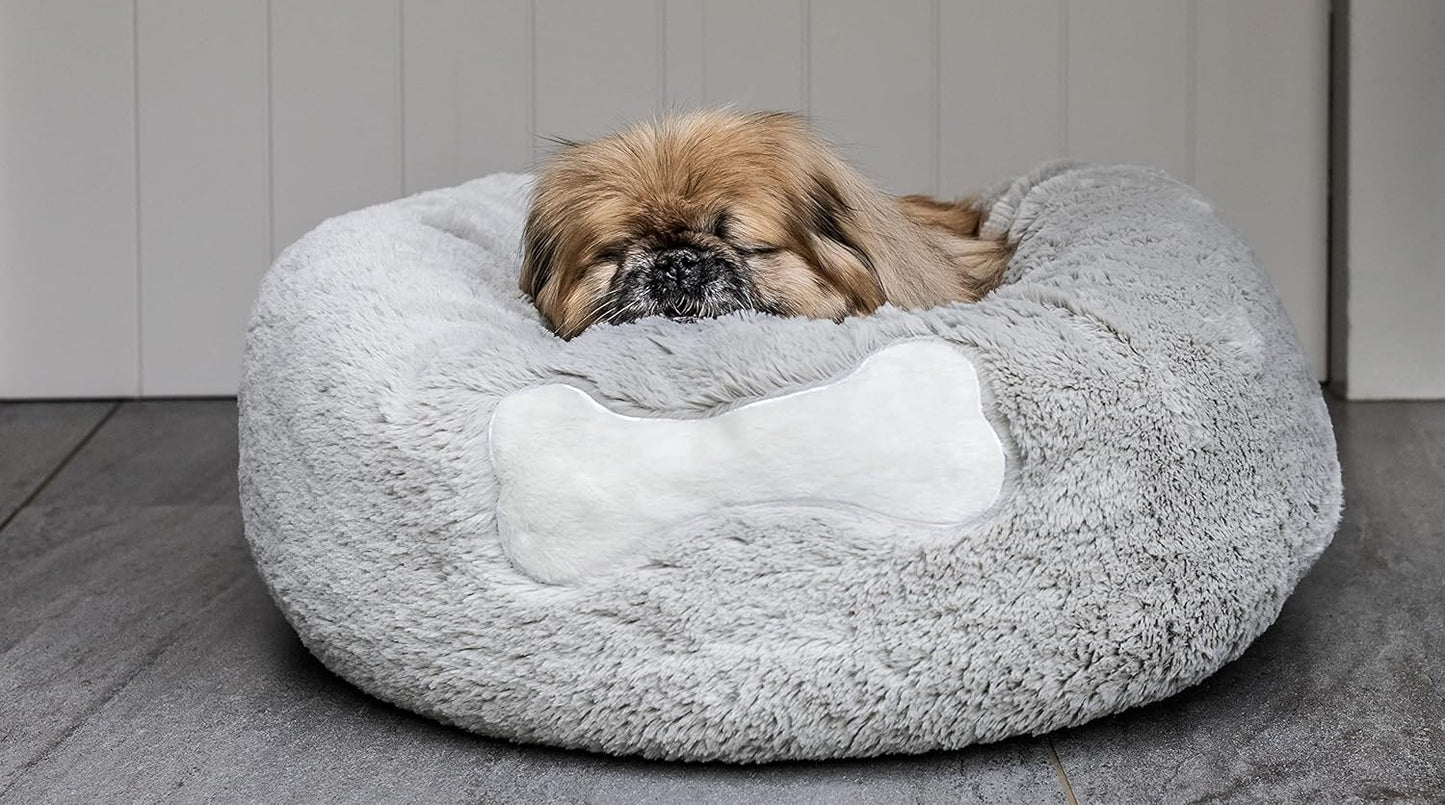 Mikki Calming Donut Bed Grey Medium