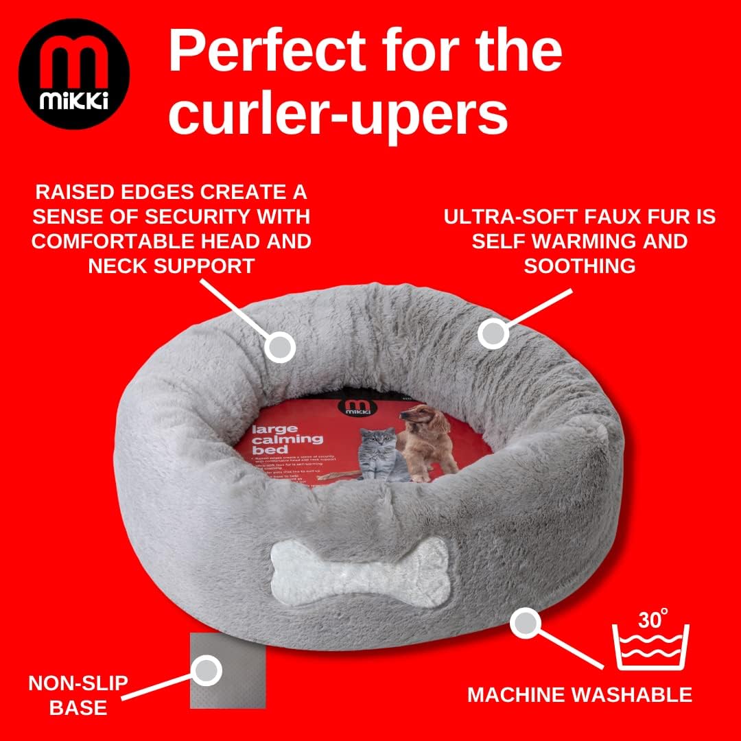 Mikki Calming Donut Bed Grey Large