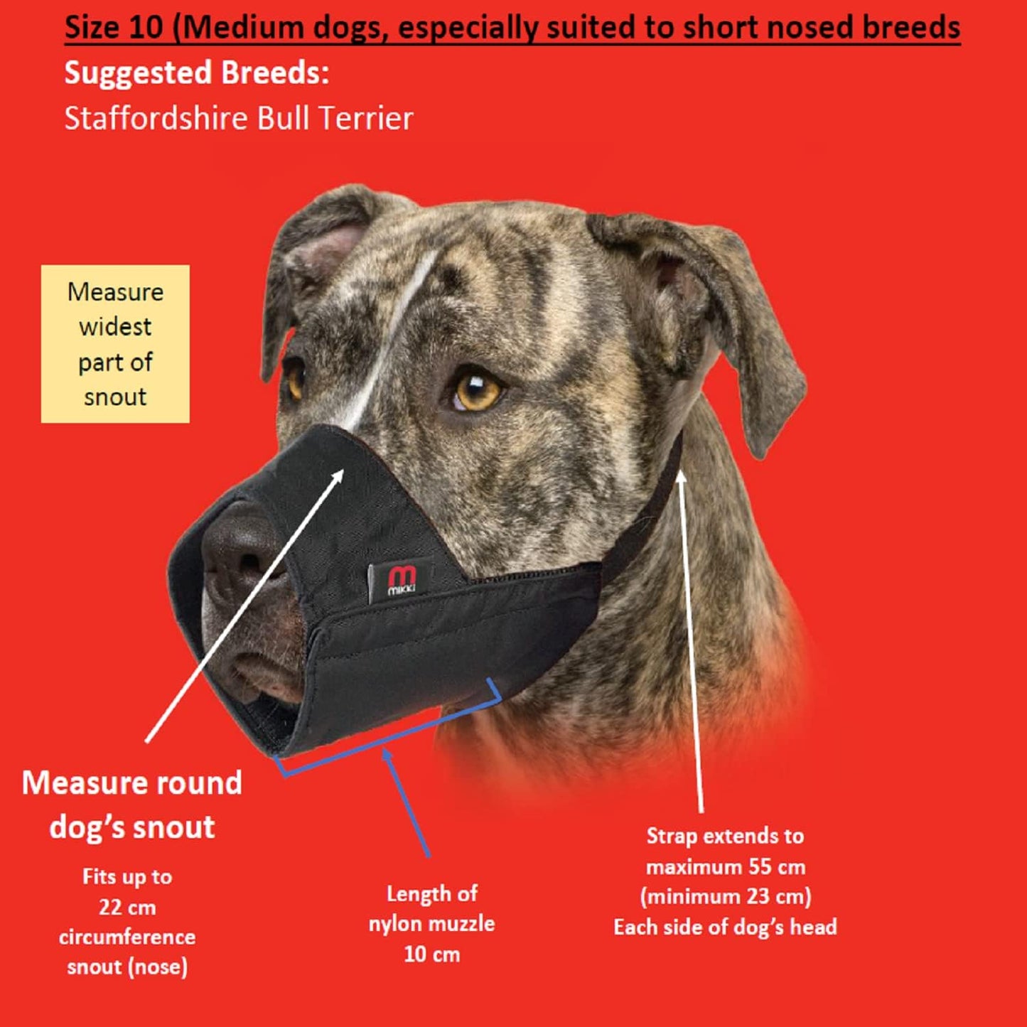 Mikki Nylon Muzzle Size 10 Staff