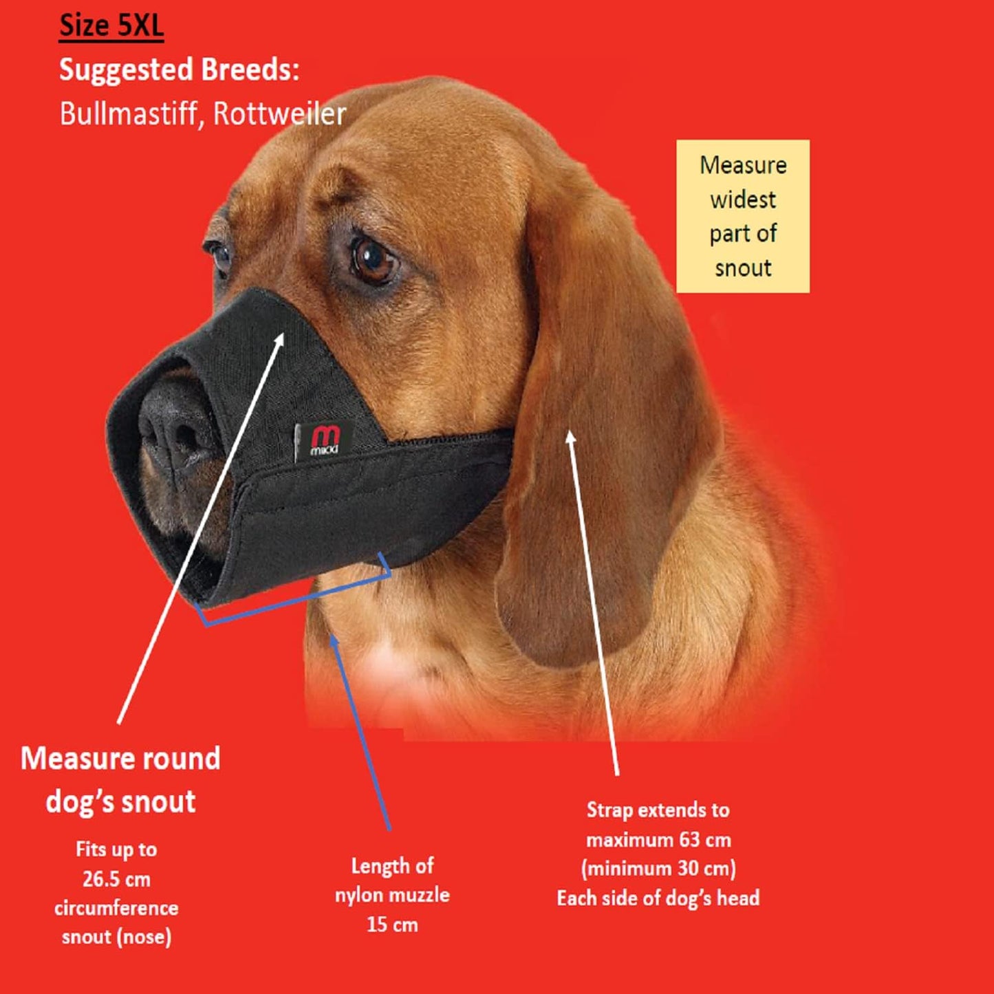Mikki Nylon Muzzle Size 5XL