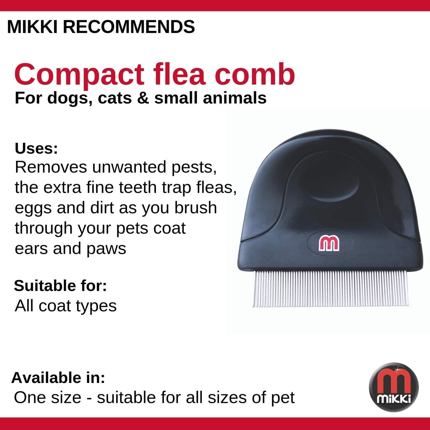 Mikki Compact Flea Comb