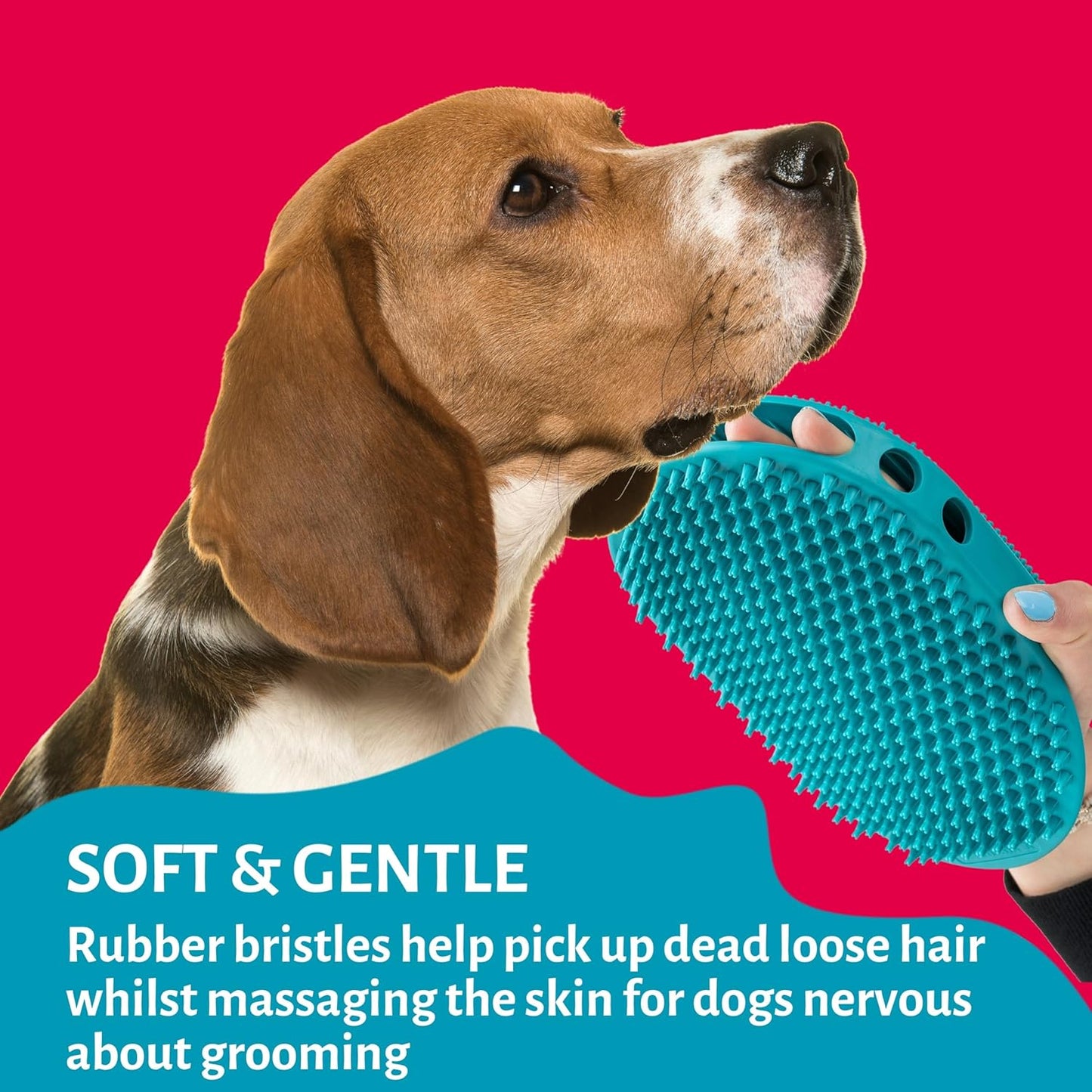 Mikki Rubber Grooming Glove Short & Medium Coats