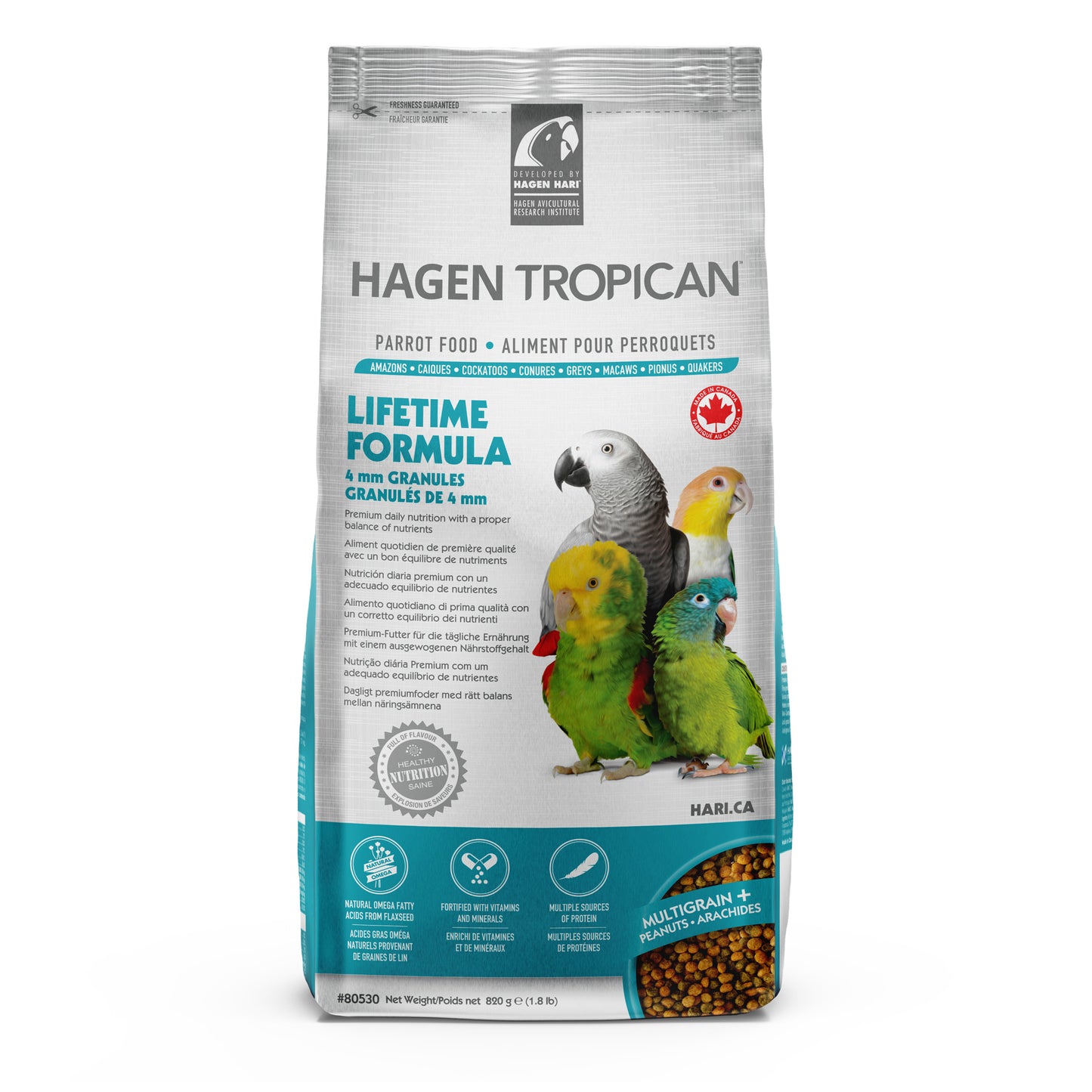 Hari Tropican Lifetime Granules Cockatiel 820g