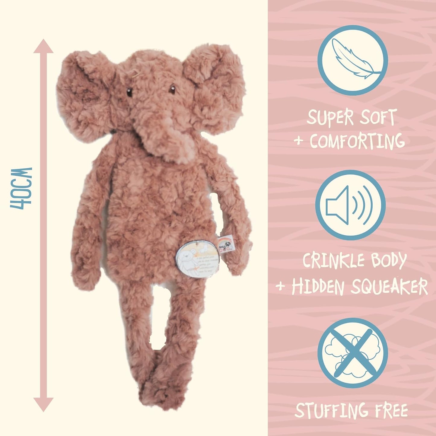 My Dog Elephant Crinkle Toy