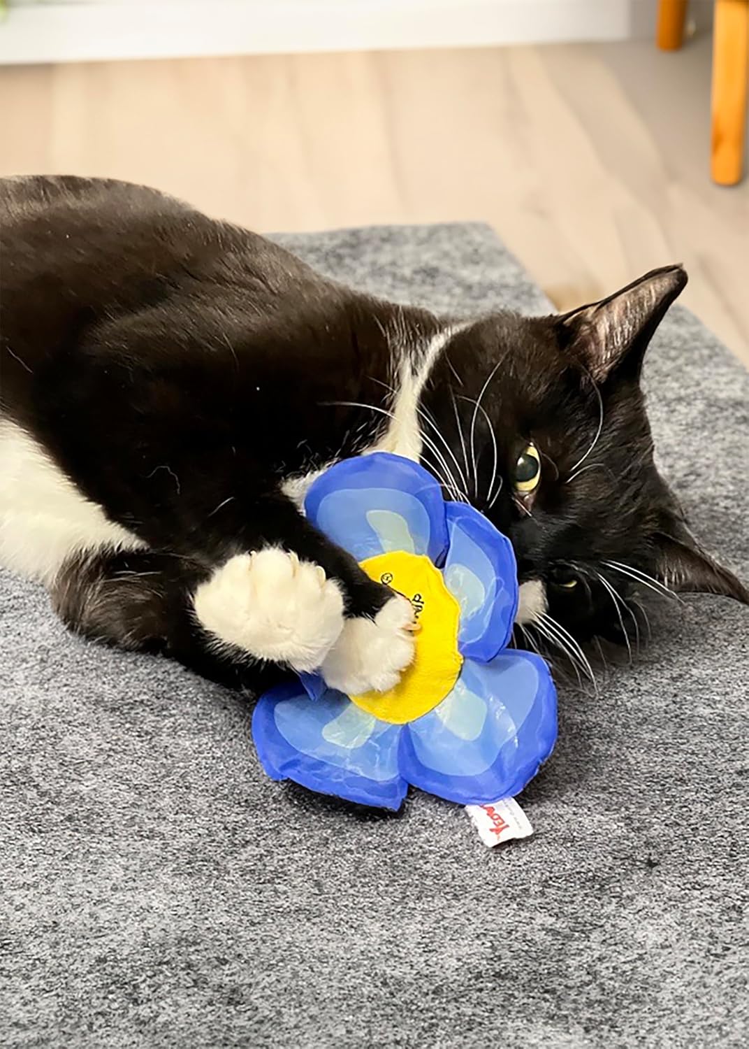 Yeowww! Catnip Daisy Flower Top Blue Cat Toy