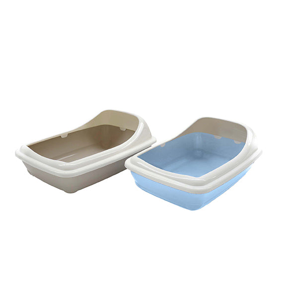 Rosewood Birba Large Cat Litter Tray With Rim Assorted Colours